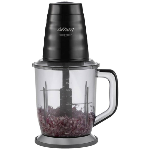 Arzum Chefchop hakmolen 400 watt 1,5 liter zwart met dubbele messenlaag