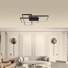 LED Geometrische Plafondlamp 38W Zwart – Dimbaar CCT 2700K-6500K met Afstandsbediening – Vierkant Design, 4400lm