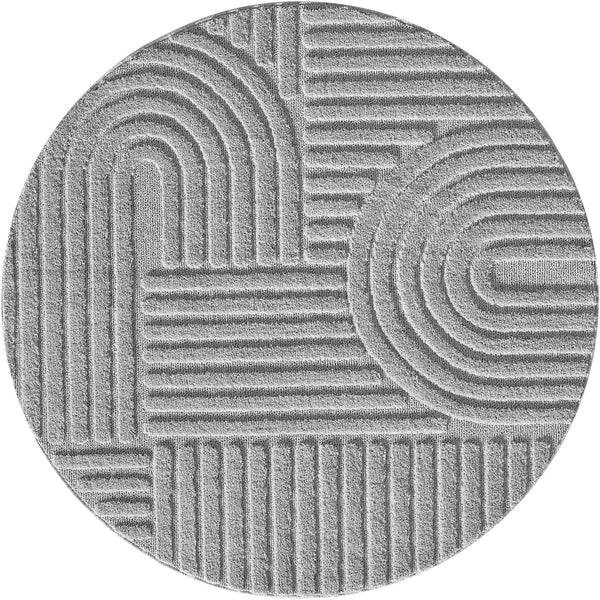 Rond Vloerkleed ART Silver – Japandi Stijl, Modern & Tijdloos