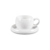 Trendy Cosmo Chubby Koffieset 12-delig – Witte Koffiekopjes 220 ml met Schotel