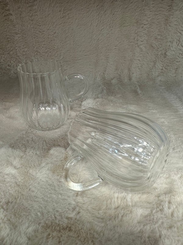 Mulex Trendy Ribble Glazen met Handvat 300 ml – Set van 2 – detailfoto 2