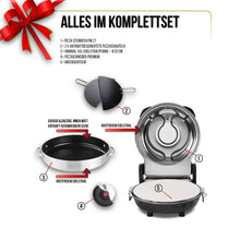 ERATEC PM-27 pizza steenoven set met twee pizzascheppen, RVS pan, pizzasteen en pizzasnijder