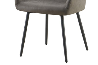 Eetkamerstoel Peron – PU leer grijs met armleuningen