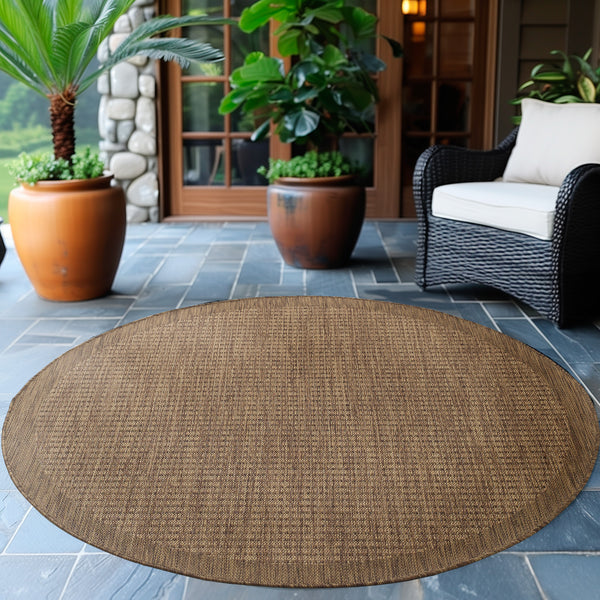 Vloerkleed GIZA rond Brown – Voor Binnen en Buiten