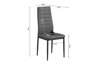 Set van 4 stoelen CATO/KENZO Grijs – stijlvol, modern en veelzijdig