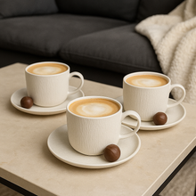 Bricard Valance Koffieset 12-Delig – Wit – Luxe Servies voor 6 Personen – 200 ml – Vaatwasserbestendig