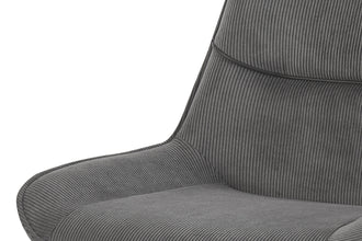 Eetkamerstoel AMELIE – Comfortabele corduroy stoel met metalen poten in grijs