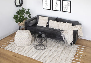 Handgemaakt wollen vloerkleed in Boho-stijl (Natural, 120 × 180 cm)
