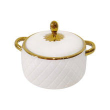 Soep Serveer Set Wit-Goud 9-Delig – Soepterrine met 6 Kommen en Standaard