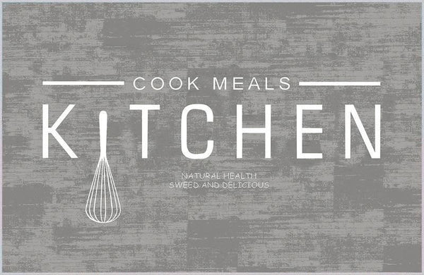 Wasbare Keukenloper – Cook Meals, Grijs (60 x 180 cm) – detailfoto 2