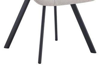 Eetkamerstoel LIZZY – Comfortabele stoffen stoel met metalen poten in beige