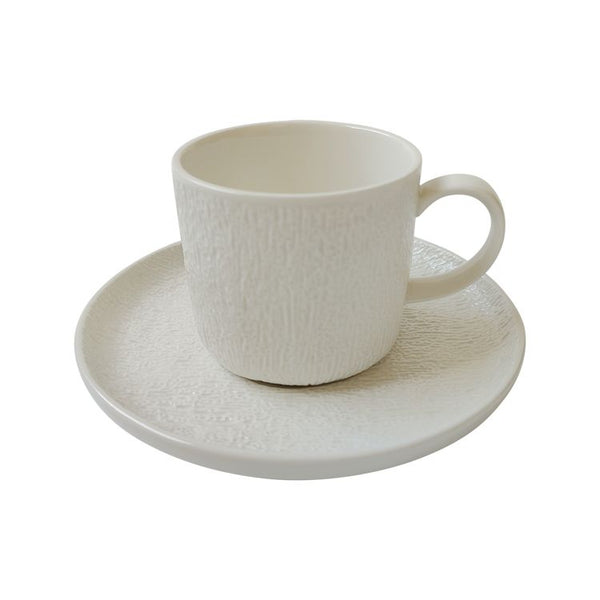 Bricard Valance Koffieset 12-Delig – Wit – Luxe Servies voor 6 Personen – 200 ml – Vaatwasserbestendig