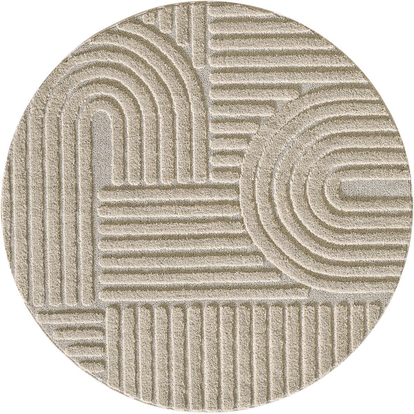 Rond Vloerkleed ART Beige – Japandi Stijl, Tijdloos & Comfortabel