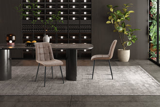 Eetkamerstoel Furas – Bruin Vintage PU Leer – Zwarte Metalen Poten