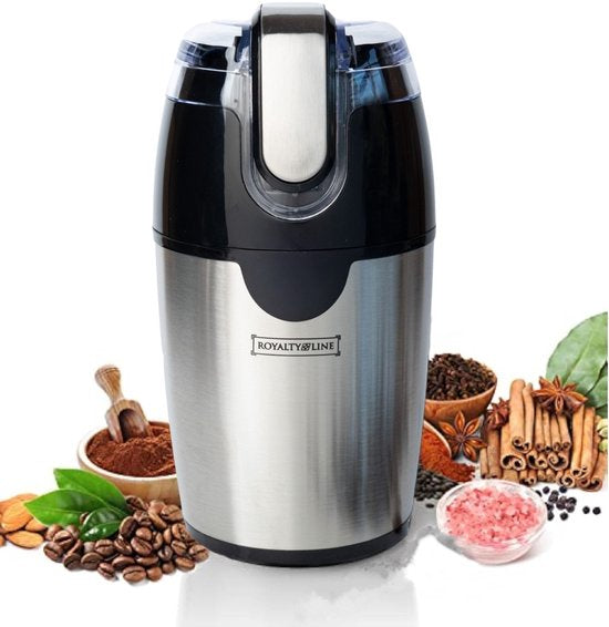 Royalty Line elektrische koffiemolen & kruidenmolen – RVS – 200W – 70g