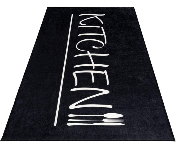 Wasbare Keukenloper - KITCHEN zwart| 60 x 200 cm – detailfoto 2