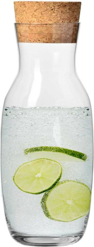 Krosno Pure Karaf 1,1 Liter met Kurkdop – Glazen Waterkaraf voor Water, Sap & Infused Drinks – detailfoto 2
