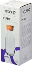 Krosno Pure Karaf 1,1 Liter met Kurkdop – Glazen Waterkaraf voor Water, Sap & Infused Drinks
