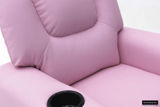 Kinder Relaxfauteuil RENÉE – Manueel verstelbare mini relaxstoel in roze PU