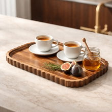 Acaciahouten serveerschaal 34x20 cm - houten tapas serveerplank - Acora collectie