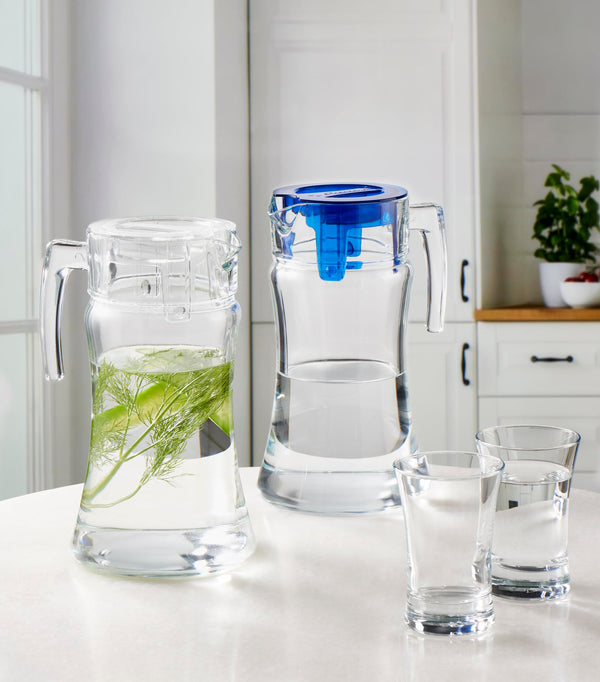 Pasabahce Azur Glazen Waterkan – 1400 ml – Met Transparant Deksel – Karaf voor Water, Sap en Limonade