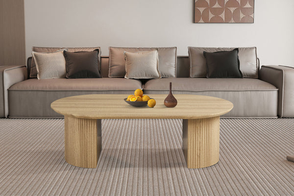 Salontafel Lagos 120 cm ovaal eik naturel – moderne houten look koffietafel