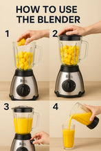 Royal Swiss 2-in-1 Blender 1500 ml Glas + Grinder – 1030W RVS Blender voor Smoothies, Koffie & Noten (2 Snelheden, RVS Messen)