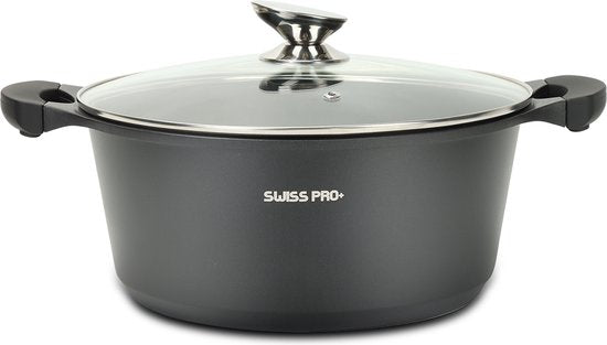 Swiss Pro+ Pan met Glazen Deksel – 24 cm