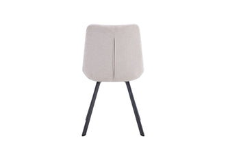 Eetkamerstoel LIZZY – Comfortabele stoffen stoel met metalen poten in beige