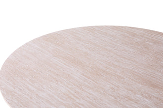 Salontafel Lagos 120 cm ovaal travertin look beige – moderne design koffietafel