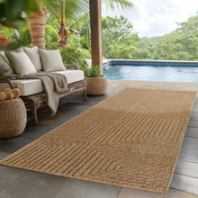 Vloerkleed TIMBER Beige – Modern geometrisch design indoor & outdoor vloerkleed