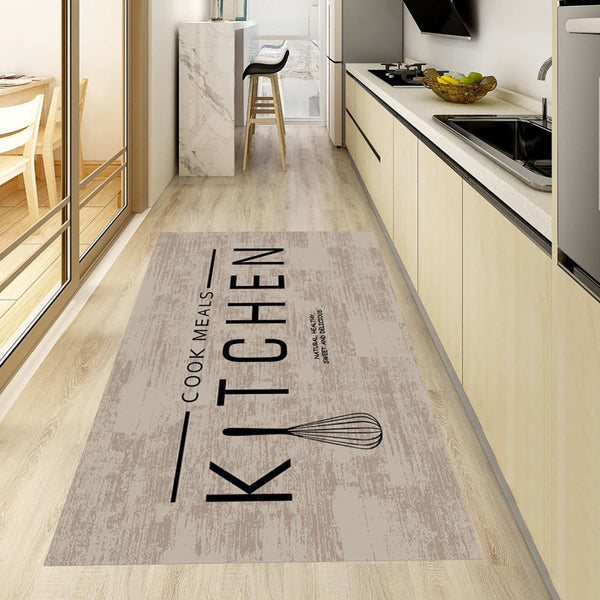 Wasbare Keukenloper – Cook Meals, Beige/Bruin (60 x 180 cm)