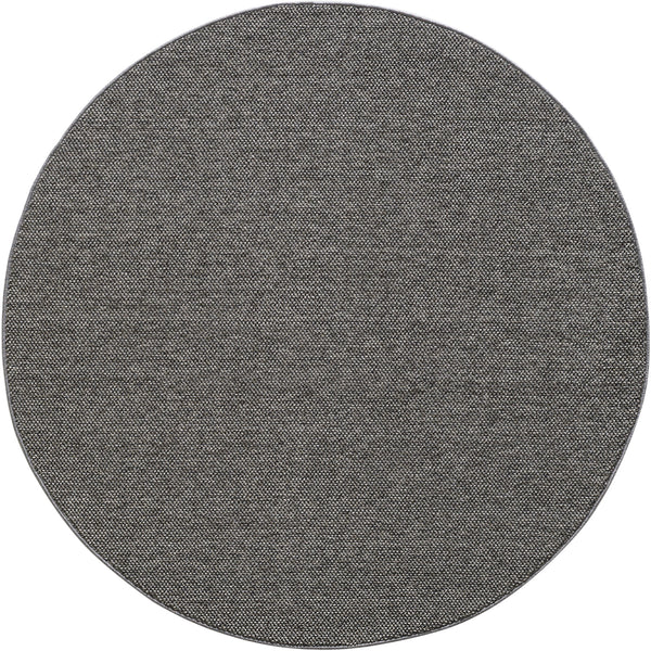 Vloerkleed LOOM rond Grey – Trendy Geweven & Effen Design – detailfoto 2
