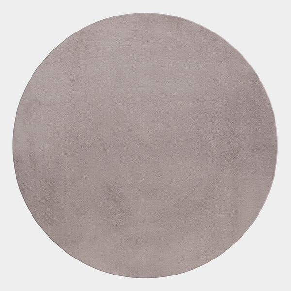 Vloerkleed rond FLUFFY Taupe/Beige - Ultiem zacht en comfortabel – detailfoto 2