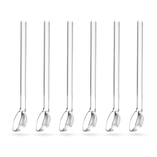 Borosilicaatglas theelepels 6 stuks – transparante glazen theelepels 10.5 cm