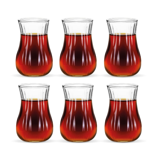 Trendy Linea Turkse theeglazen 180 ml borosilicaatglas 6 stuks