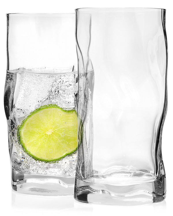 Set van 6 trendy wave longdrink glazen – stijlvol, hittebestendig en veelzijdig – detailfoto 2