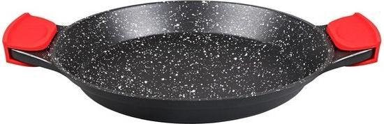 Paella Pan – 36 cm, Met Afneembare Siliconen Rode Handvatten, Geschikt voor Alle Warmtebronnen – detailfoto 2