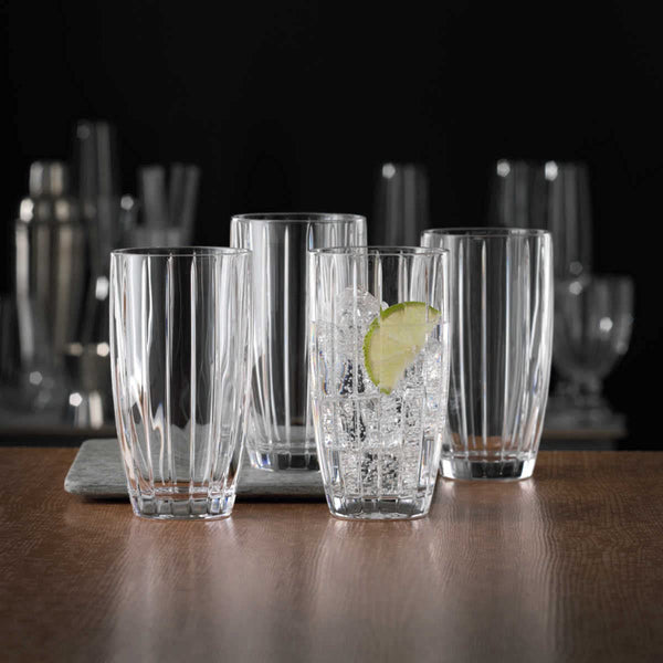 Longdrinkglazen Set van 6 – 400 ml – Kristalhelder Glas – 14 cm Hoog – Tijdloos Design
