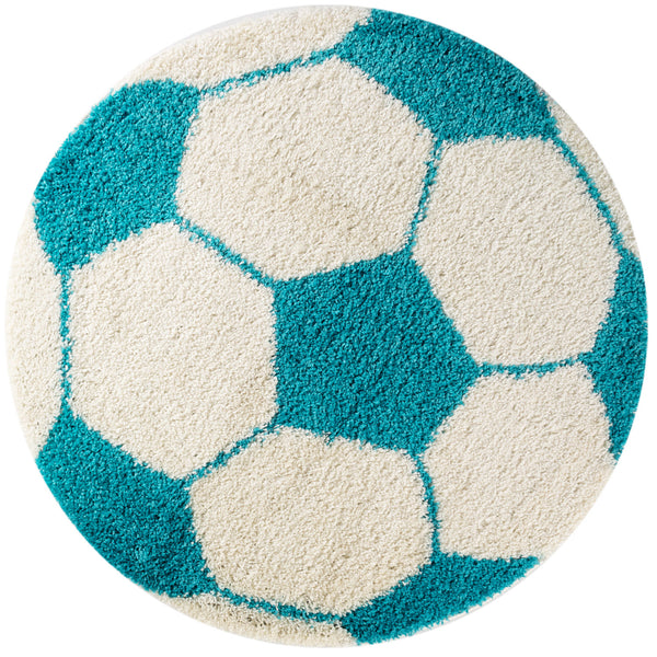 Vloerkleed FUN TURKIS Shaggy Rond – Zacht, Modern & Kindvriendelijk – detailfoto 2