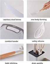 19-delige keukengerei set – Off-white/Crème – Inclusief houder & snijplank