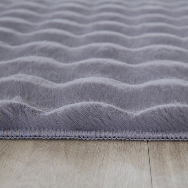 3D Fluffy Vloerkleed AMBIANCE Grey – Super Zacht – detailfoto 2