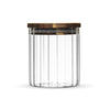 Borosilicaatglas opbergpot Linea 500 ml met acaciahouten deksel
