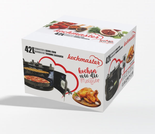 Dubbel Laags Trommeloven – 42L met Glas en Thermostaat