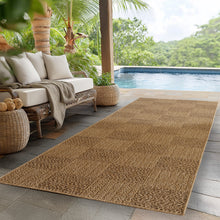 Vloerkleed TIMBER Beige – Blokpatroon design indoor & outdoor vloerkleed