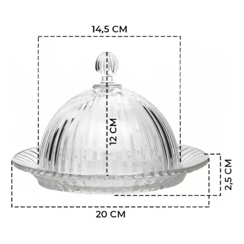 Mini Glazen Dome met Glazen Deksel – Diameter 20 cm – detailfoto 2