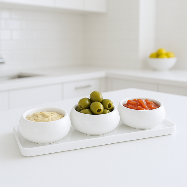 Livenza Cosmo serveerset – 4-delig – wit – 28 x 10 x 1,5 cm