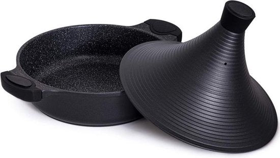 Marokkaanse Tajine Pan – 32 cm, Zwart, Geschikt voor Alle Warmtebronnen – detailfoto 2