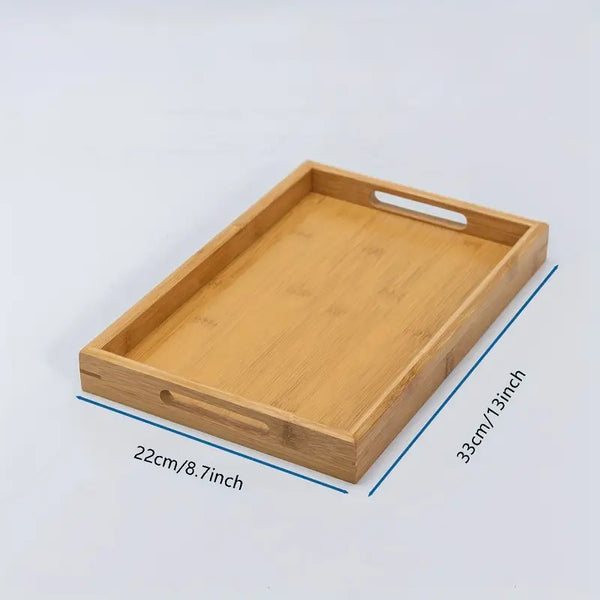 Bamboe Houten Dienblad S – 22 x 33 cm, Met Handgrepen – detailfoto 2