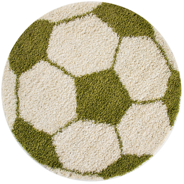 Vloerkleed FUN GREEN Shaggy Rond – Zacht, Modern & Kindvriendelijk – detailfoto 2